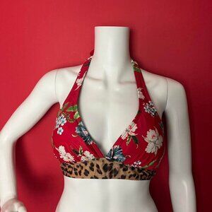 Venus / Y2K tropical and leopard print bikini top 💛❤️​​
